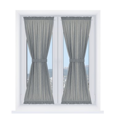 Штора песочные часы «Кортин» рогожка димаут тёмно-серый