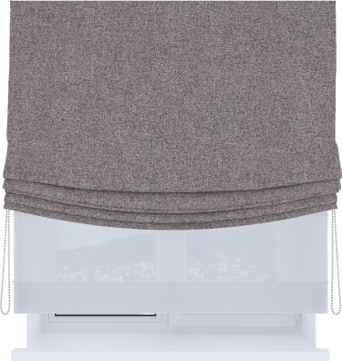 Римская штора «Кортин», день-ночь с мягкими складками, лён блэкаут сиреневый