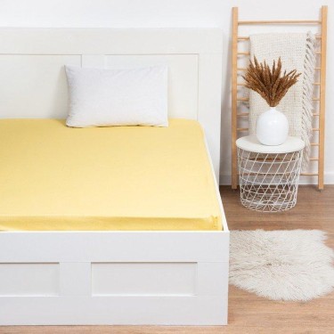 Простыня на резинке "Этель" цв.желтый, 160х200х25 см, 100% хлопок, бязь