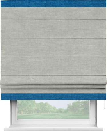 Римская штора «Кортин» с кантом Горизонт, для проема, ткань лён серый