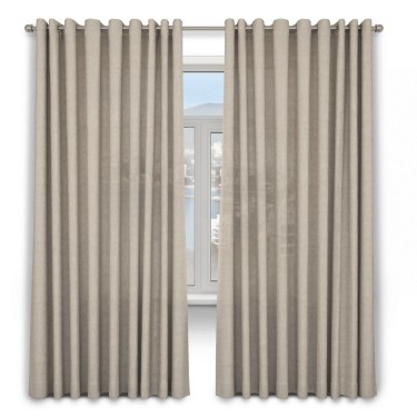 Шторы на люверсах ткань лён кашемир бежевый