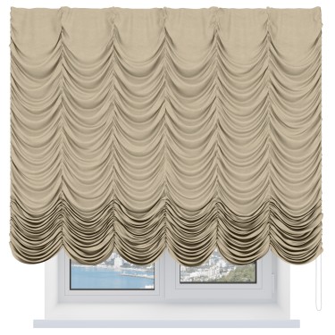 Французская штора «Кортин», вельвет бежевый