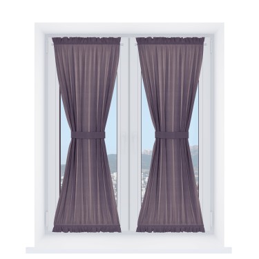 Штора песочные часы «Кортин» лён димаут светло-фиолетовый