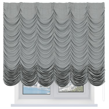 Французская штора «Кортин», лён кашемир серый