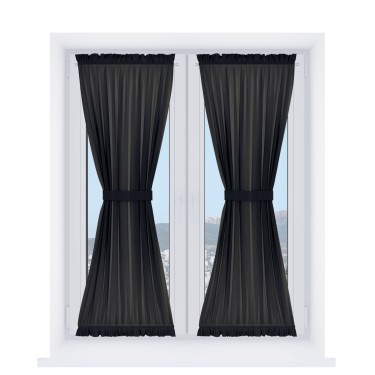 Штора песочные часы «Кортин» блэкаут однотонный черный