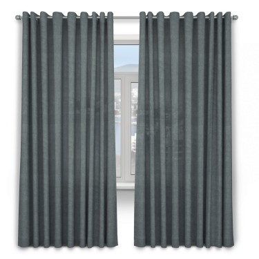 Шторы на люверсах вельвет серый