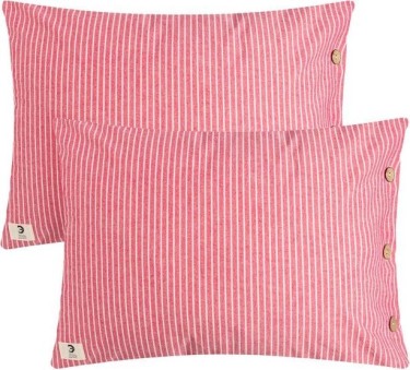 Комплект наволочек Этель 50*70 см - 2 шт, "Полоски", цв.красный, жатый хлопок,140гр/м2