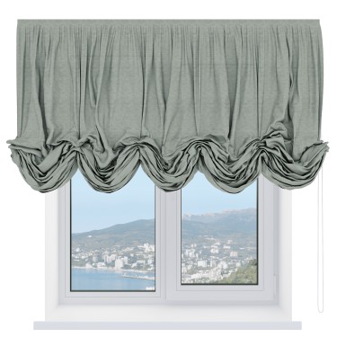 Австрийская штора «Кортин», ткань лён кашемир серый new