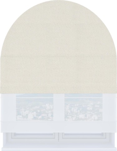 Римская штора «Кортин» день-ночь для арочного проёма, ткань блэкаут с блеском светло-серый