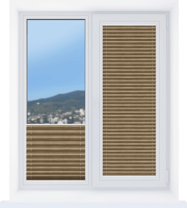 Штора плиссе ткань Сафари коричневый