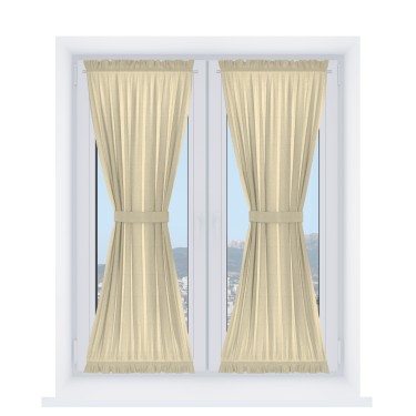 Штора песочные часы «Кортин», ткань софт однотонный светло-бежевый