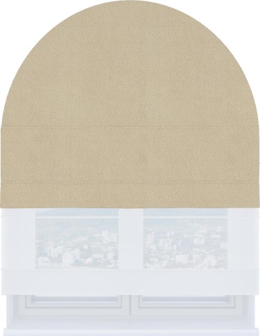 Римская штора «Кортин» день-ночь для арочного проёма, блэкаут однотонный кофейно-бежевый