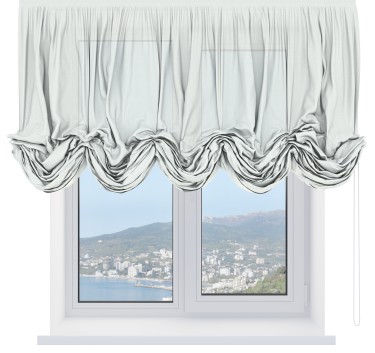 Австрийская штора «Кортин», лён молочный