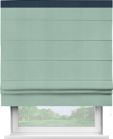 Римская штора «Кортин» с кантом Кинг, для проема, ткань блэкаут однотонный ментоловый