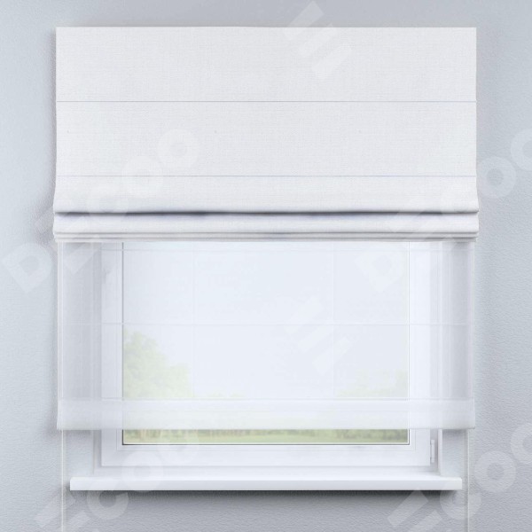 Римская штора «Кортин» день-ночь, ткань лён белый