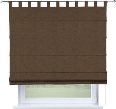 Римская штора на петлях «Кортин», ткань лён димаут, тёмно-коричневый
