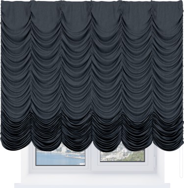 Французская штора «Кортин», вельвет цвет тёмно-серый