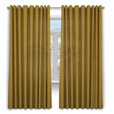 Шторы на люверсах ткань вельвет светло-коричневый