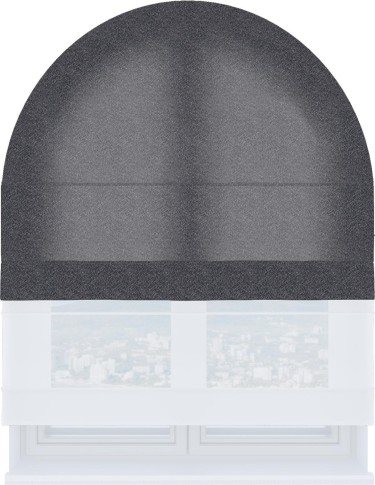 Римская штора «Кортин» день-ночь для арочного проёма, ткань софт однотонный графит