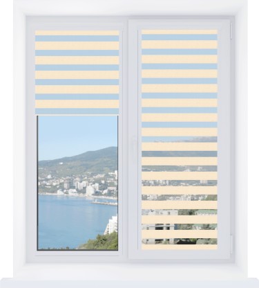 Рулонная штора День-ночь Уни 2 Savana бежевый, размеры от 20 до 120 см