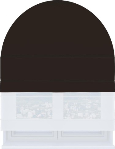 Римская штора «Кортин» день-ночь для арочного проёма, ткань блэкаут однотонный венге