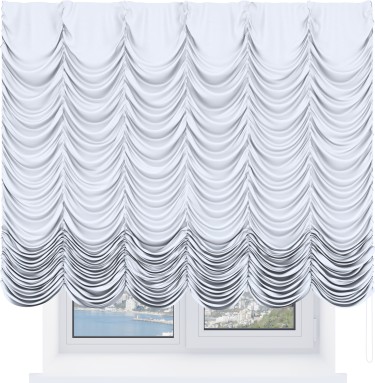 Французская штора «Кортин», вельвет белоснежный