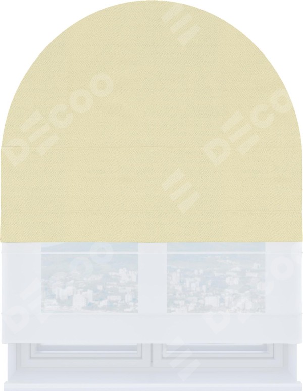 Римская штора «Кортин» день-ночь для арочного проёма, ткань блэкаут однотонный бежевый