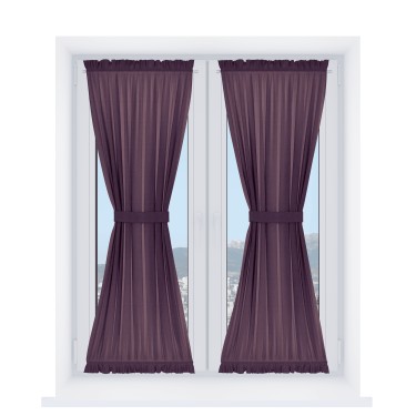 Штора песочные часы «Кортин» лён димаут фиолетовый