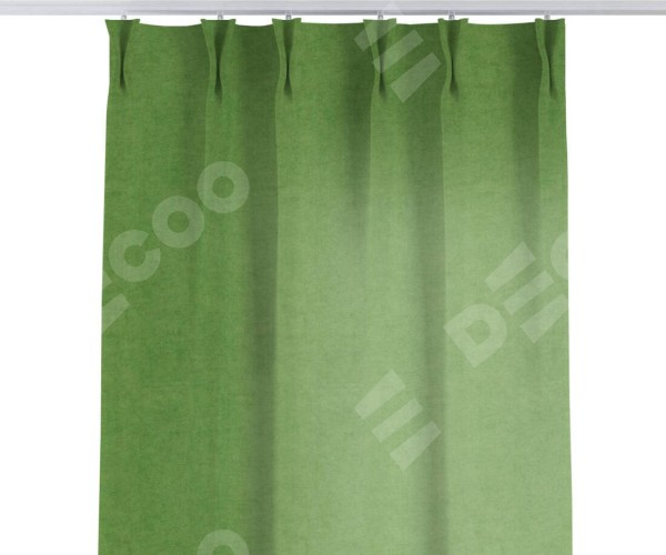 Комплект штор на тесьме «Кустик», вельвет салатовый