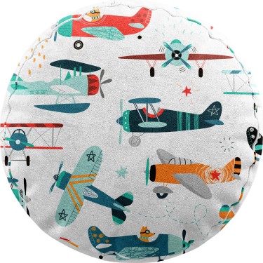 Подушка круглая Cortin «Самолёты и пилоты»