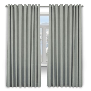 Шторы на люверсах, лён димаут, цвет серый