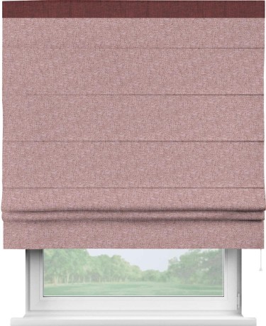 Римская штора «Кортин» с кантом Кинг, для проема, ткань лён кашемир розовая пудра