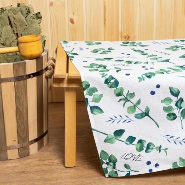 Простыня для бани «Эвкалипт» 150х180±5 см, 100% хлопок, вафельное полотно, 160 гр/м2