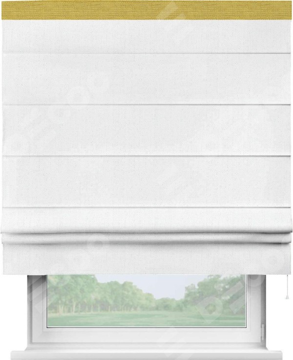 Римская штора «Кортин» с кантом Кинг, для проема, лён белоснежный