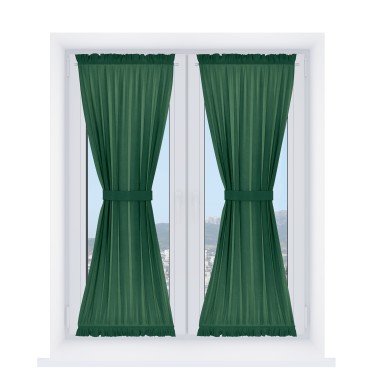 Штора песочные часы «Кортин» вельвет зелёный