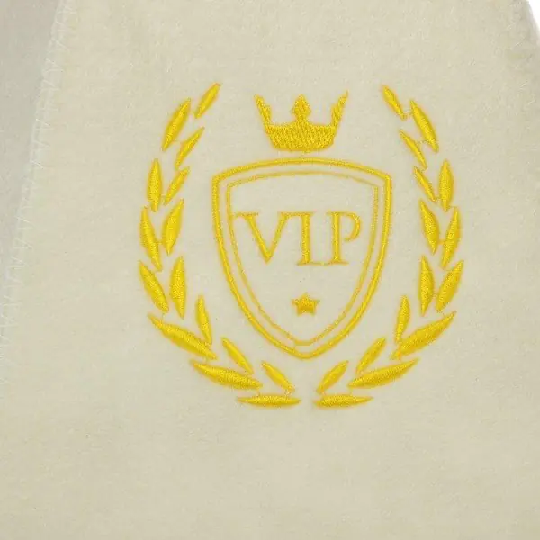 Шапка для бани с вышивкой "VIP", первый сорт