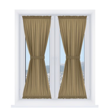 Штора песочные часы лён димаут оливковый