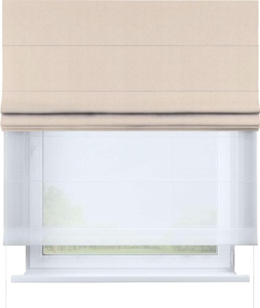 Римская штора «Кортин» день-ночь, ткань блэкаут с блеском розовая пудра