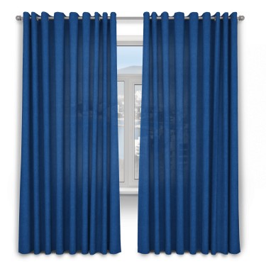 Шторы на люверсах ткань вельвет синий