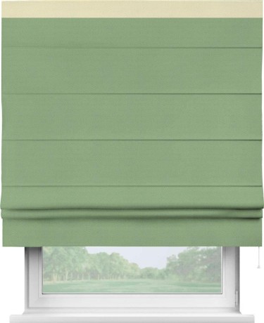 Римская штора «Кортин» с кантом Кинг, для проема, ткань блэкаут однотонный оливковый