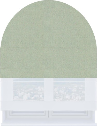 Римская штора «Кортин» день-ночь для арочного проёма, ткань блэкаут однотонный светло-серый