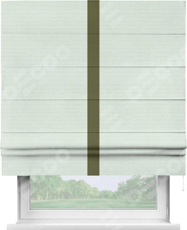 Римская штора «Кортин» с кантом Хайвэй, для проема, ткань блэкаут однотонный дымчато-молочный