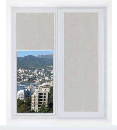 Рулонная штора Уни 2 Лен ВО светло-бежевый