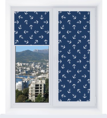 Рулонная штора Уни 2 с принтом Морские якори
