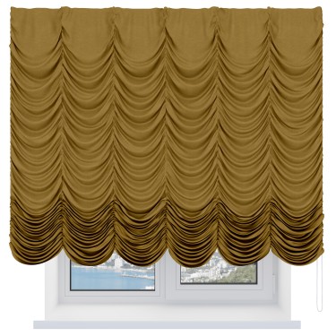 Французская штора «Кортин», вельвет светло-коричневый