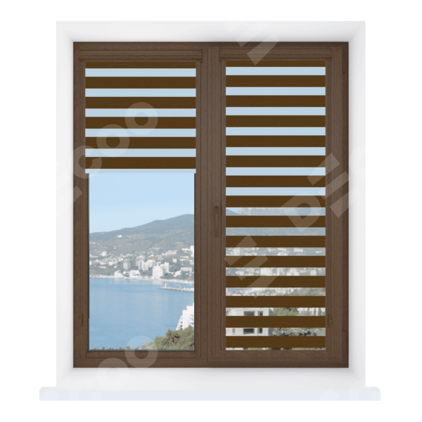 Рулонная штора День-ночь Уни 2 Wood венге, размеры от 20 до 120 см