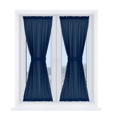 Штора песочные часы «Кортин», ткань софт однотонный синий