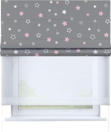 Римская штора «Кортин» день-ночь «Розовый звездопад»