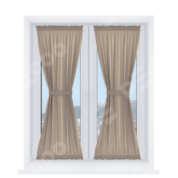 Штора песочные часы «Кортин», ткань лён димаут, светло-бежевый