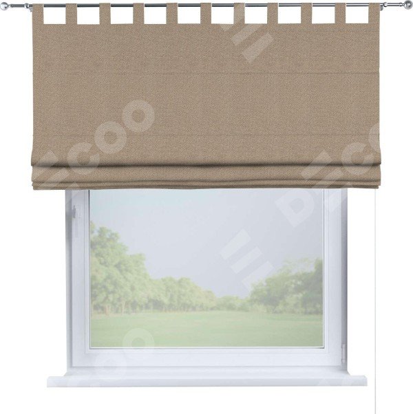 Римская штора на петлях «Кортин», ткань лён димаут, светло-бежевый